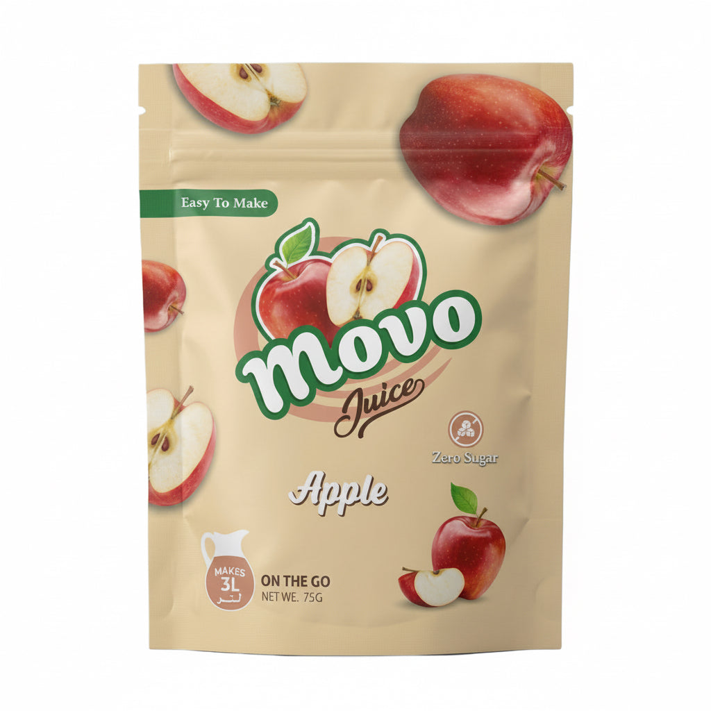 Movo Apple Juice Powder Zero Sugar – Makes 3L | 75g Instant Drink Mix
