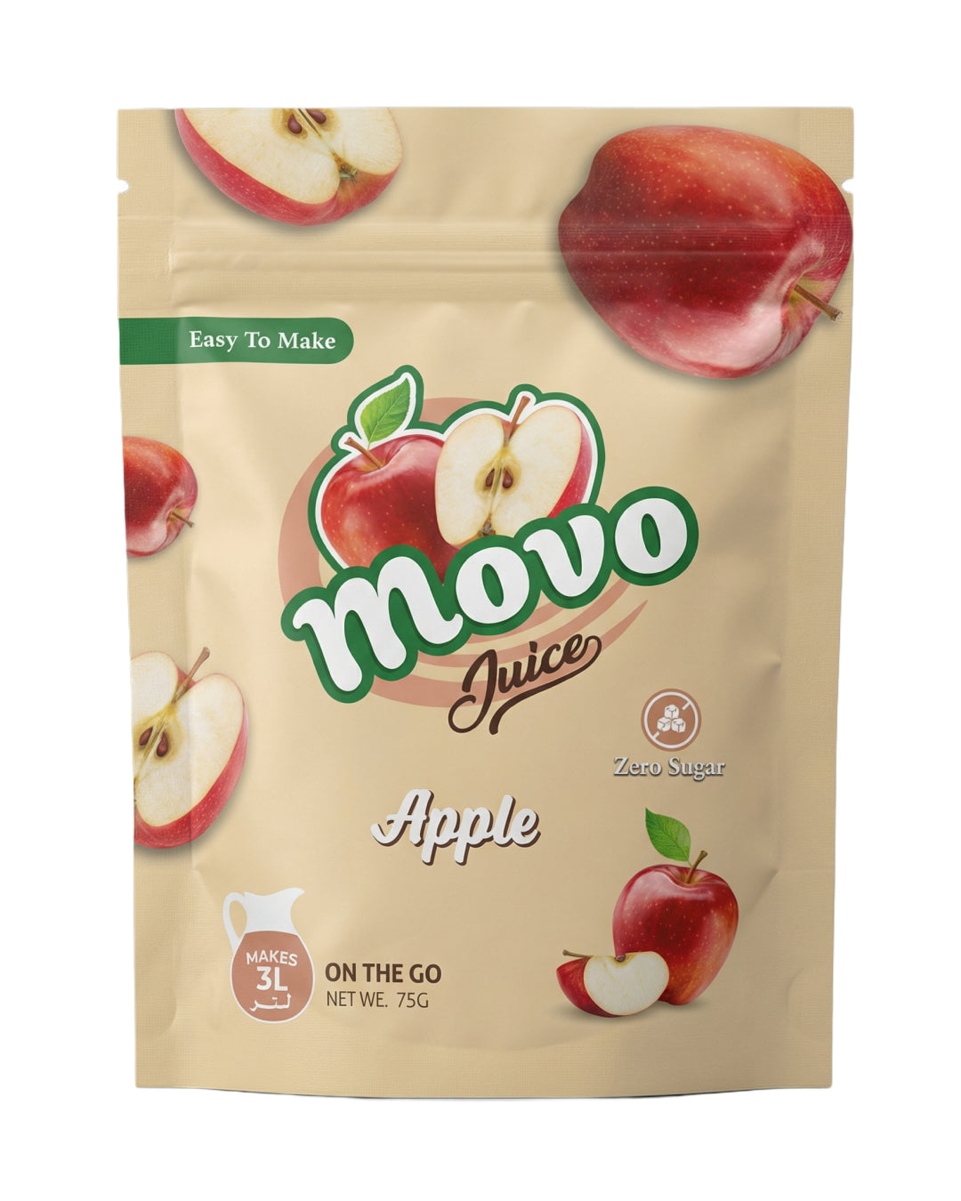 مشروب موفو بالتفاح بودرة   - 75 جم - 3 لتر