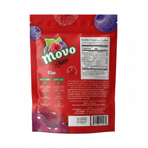 Movo Vivo Mixed Berries Juice Powder Zero Sugar – Makes 3L | 75g Drink Mix