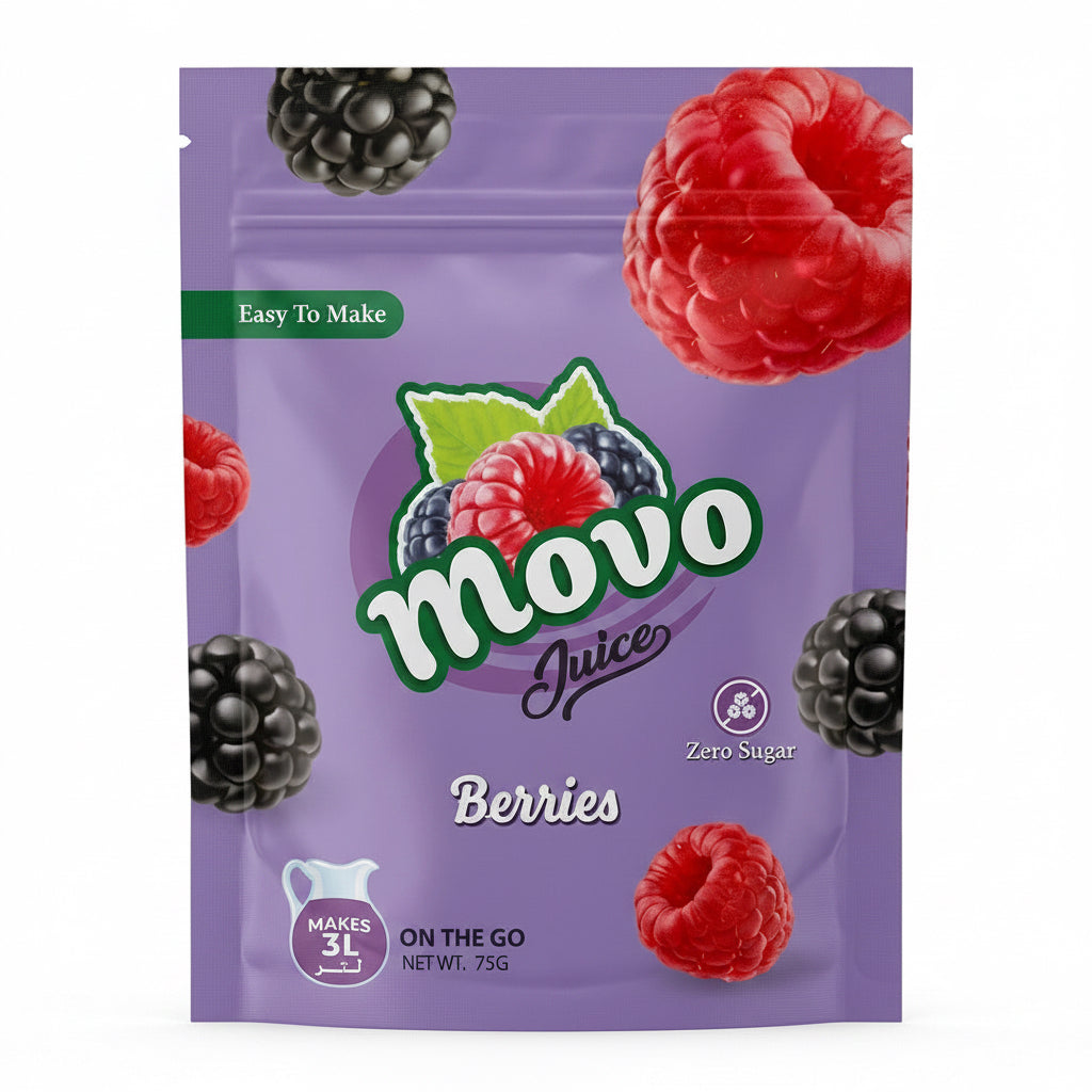 Movo Berries Juice Powder Zero Sugar 75g sachet makes 3 liters